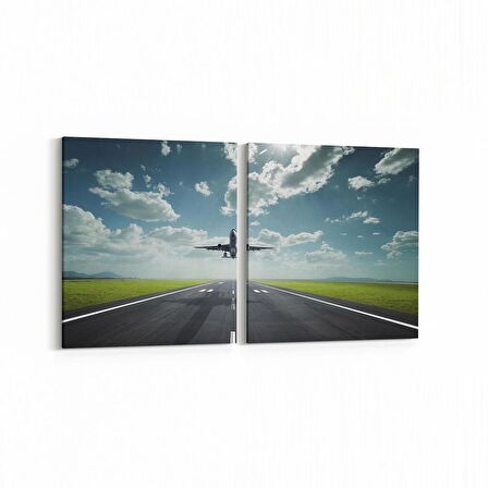 Olla 13788K2Y Doğa / Manzara Görseli Kare 2'li Yatay Kanvas Tablo (Ölçü: 85X40)