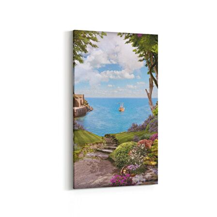 Olla 13480DD Doğa / Manzara Görseli Dikey Dar Kanvas Tablo (Ölçü: 40X80)