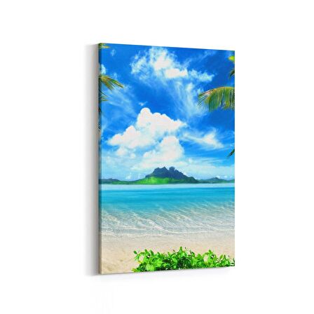 Olla 16642D Kumsal / Sahil Görseli Dikey Kanvas Tablo (Ölçü: 100X150)