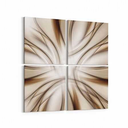 Olla 10162K4 Abstract Görsel Kare 4'lü Kanvas Tablo (Ölçü: 65X65)