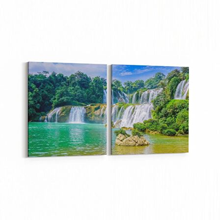 Olla 13177K2Y Doğa / Manzara Görseli Kare 2'li Yatay Kanvas Tablo (Ölçü: 145X70)