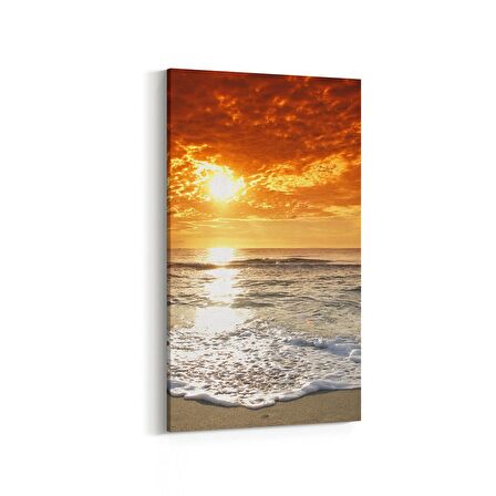 Olla 16111DD Günbatımı Görseli Dikey Dar Kanvas Tablo (Ölçü: 30X60)
