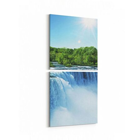 Olla 13917K2D Doğa / Manzara Görseli Kare 2'li Dikey Kanvas Tablo (Ölçü: 30X65)
