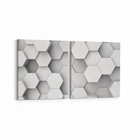 Olla 14916K2Y Geometrik Desen Görseli Kare 2'li Yatay Kanvas Tablo (Ölçü: 65X30)