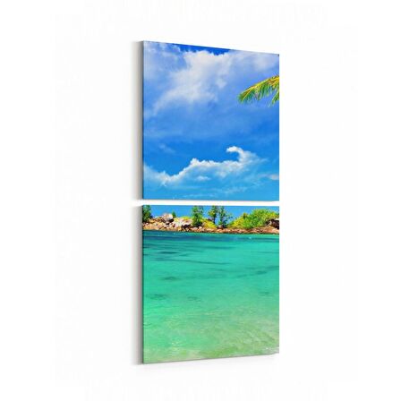 Olla 14167K2D Doğa / Manzara Görseli Kare 2'li Dikey Kanvas Tablo (Ölçü: 30X65)