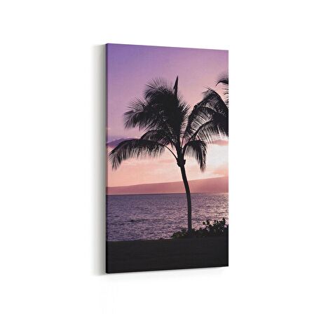 Olla 16014DD Günbatımı Görseli Dikey Dar Kanvas Tablo (Ölçü: 40X80)