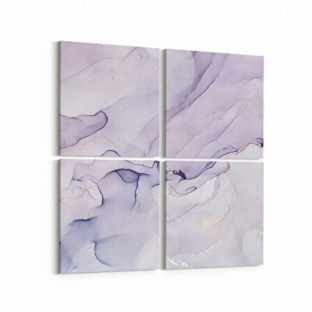 Olla 16692K4 Mermer Desen Görsel Kare 4'lü Kanvas Tablo (Ölçü: 65X65)