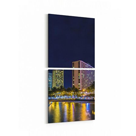 Olla 18458KD Yapı Görseli Kare 2'li Dikey Kanvas Tablo (Ölçü: 30X65)