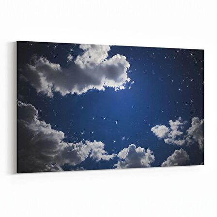 Olla 14834Y Gece Gökyüzü Görseli Yatay Kanvas Tablo (Ölçü: 90X60)