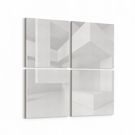 Olla 10425K4 Abstract Tünel Görsel Kare 4'lü Kanvas Tablo (Ölçü: 65X65)