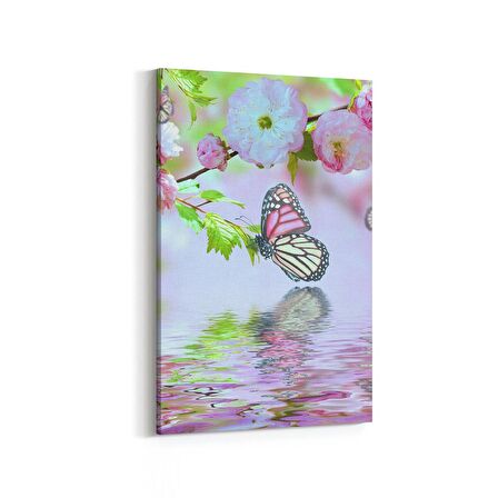 Olla 11683D Orkide Çiçek Görseli Dikey Kanvas Tablo (Ölçü: 100X150)