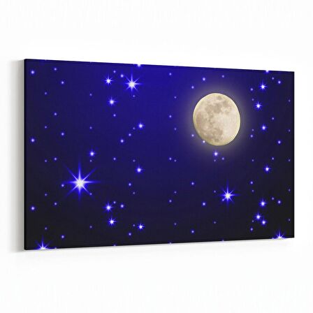 Olla 14646Y Gece Gökyüzü Görseli Yatay Kanvas Tablo (Ölçü: 90X60)