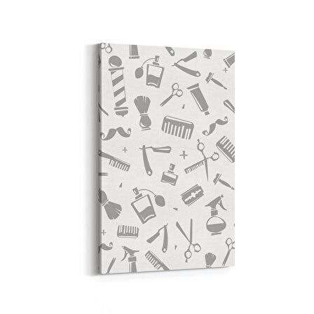 Olla 16334D Kuaför / Berber Görseli Dikey Kanvas Tablo (Ölçü: 100X150)