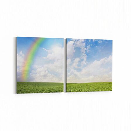 Olla 14605K2Y Doğa / Manzara Görseli Kare 2'li Yatay Kanvas Tablo (Ölçü: 65X30)