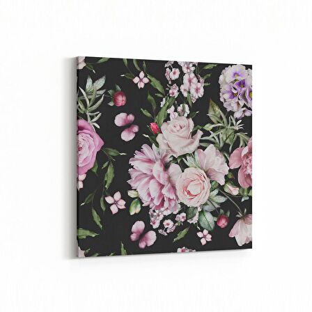 Olla 11786K Çiçek Görseli Kare Kanvas Tablo (Ölçü: 60X60)