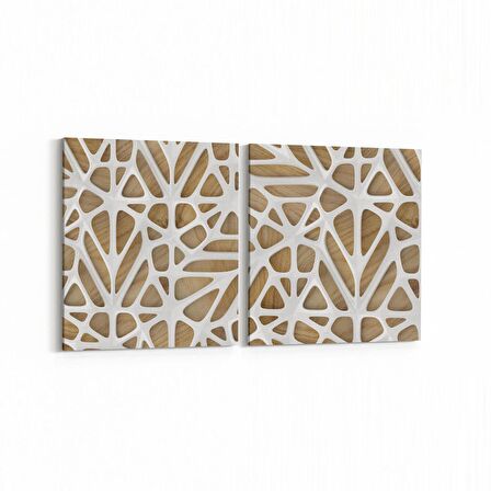 Olla 14888K2Y Geometrik Desen Görseli Kare 2'li Yatay Kanvas Tablo (Ölçü: 145X70)