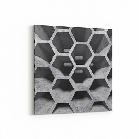 Olla 12435K Beton Görseli Kare Kanvas Tablo (Ölçü: 25X25)