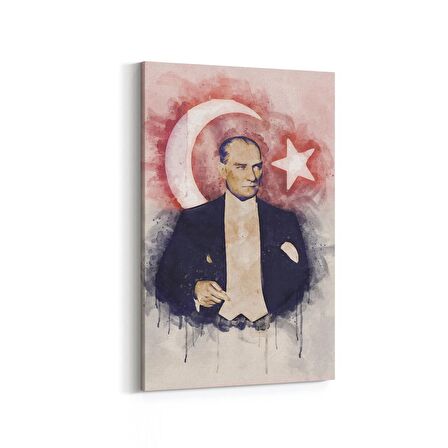Olla 12409D Mustafa Kemal Atatürk Dikey Kanvas Tablo (Ölçü: 20X30)