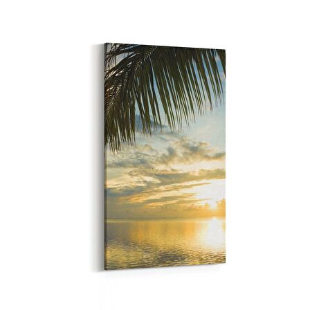 Olla 16047DD Günbatımı Görseli Dikey Dar Kanvas Tablo (Ölçü: 40X80)