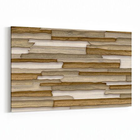Olla 12043Y Ahşap Desen Görseli Yatay Kanvas Tablo (Ölçü: 120X80)