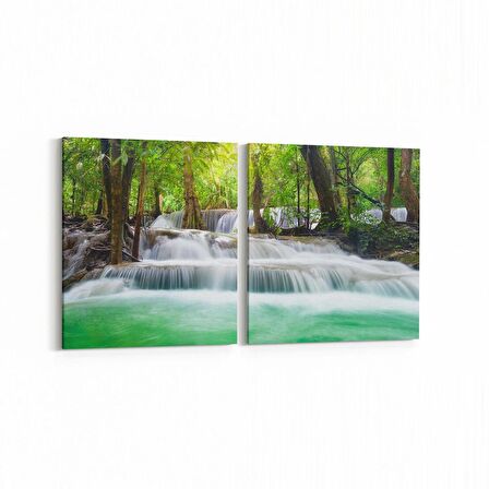 Olla 14482K2Y Doğa / Manzara Görseli Kare 2'li Yatay Kanvas Tablo (Ölçü: 145X70)