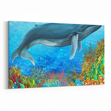 Olla 12085Y Akvaryum / Balık Görseli Yatay Kanvas Tablo (Ölçü: 45X30)