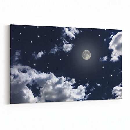 Olla 14637Y Gece Gökyüzü Görseli Yatay Kanvas Tablo (Ölçü: 150X100)