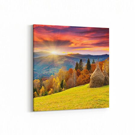 Olla 15918K Günbatımı Görseli Kare Kanvas Tablo (Ölçü: 30X30)