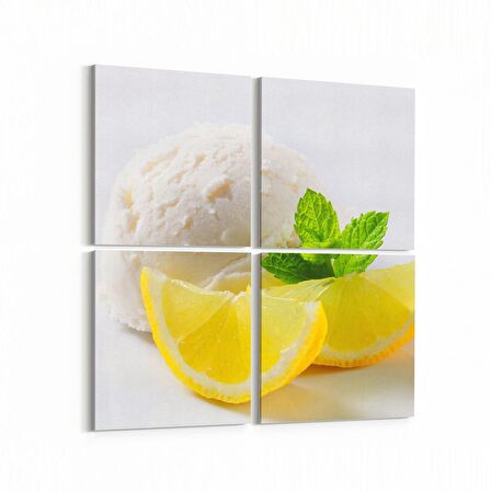 Olla 14995K4 Gıda Görseli Kare 4'lü Kanvas Tablo (Ölçü: 105X105)