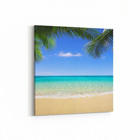 Olla 16339K Kumsal / Sahil Görseli Kare Kanvas Tablo (Ölçü: 25X25)