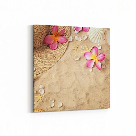 Olla 16581K Kumsal / Sahil Görseli Kare Kanvas Tablo (Ölçü: 100X100)