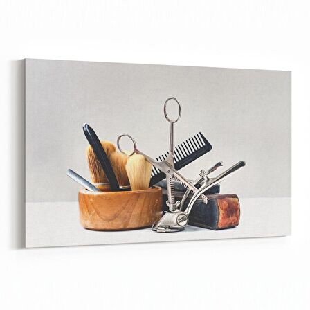 Olla 16335Y Kuaför / Berber Görseli Yatay Kanvas Tablo (Ölçü: 30X20)