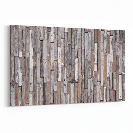 Olla 11981Y Ahşap Desen Görseli Yatay Kanvas Tablo (Ölçü: 30X20)