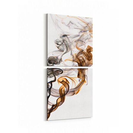 Olla 10075K2D Abstract Görsel Kare 2'li Dikey Kanvas Tablo (Ölçü: 30X65)