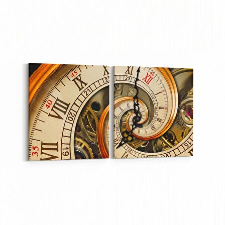 Olla 10205K2Y Abstract Görsel Kare 2'li Yatay Kanvas Tablo (Ölçü: 145X70)