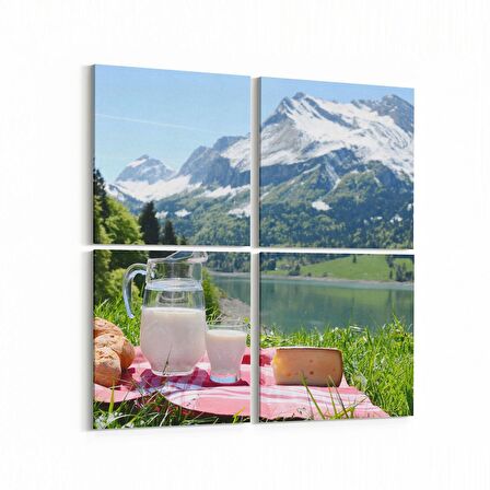 Olla 14972K4 Gıda Görseli Kare 4'lü Kanvas Tablo (Ölçü: 145X145)