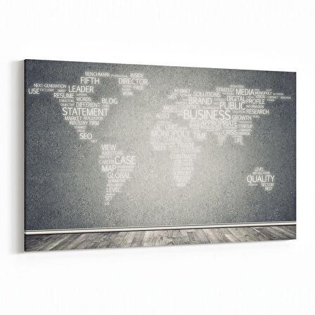 Olla 16217Y Harita Görseli Yatay Kanvas Tablo (Ölçü: 150X100)