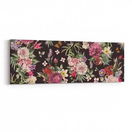 Olla 11785YI Çiçek Görseli Yatay İnce Kanvas Tablo (Ölçü: 90X30)