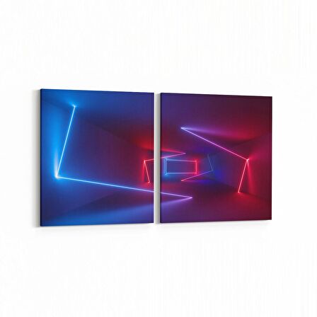 Olla 10423K2Y Abstract Tünel Görsel Kare 2'li Yatay Kanvas Tablo (Ölçü: 105X50)