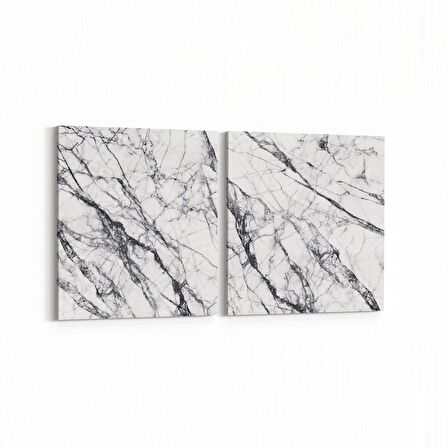 Olla 16724K2Y Mermer Desen Görsel Kare 2'li Yatay Kanvas Tablo (Ölçü: 85X40)