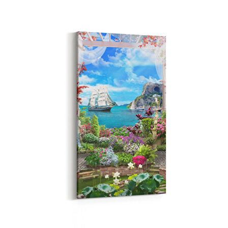 Olla 14262DD Doğa / Manzara Görseli Dikey Dar Kanvas Tablo (Ölçü: 60X120)