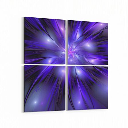 Olla 10371K4 Abstract Görsel Kare 4'lü Kanvas Tablo (Ölçü: 105X105)