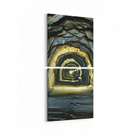 Olla 18965KD Yapı Görseli Kare 2'li Dikey Kanvas Tablo (Ölçü: 30X65)