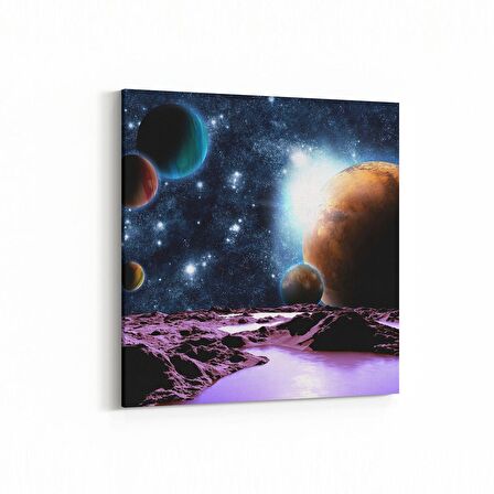 Olla 17698K Uzay Görseli Kare Kanvas Tablo (Ölçü: 25X25)