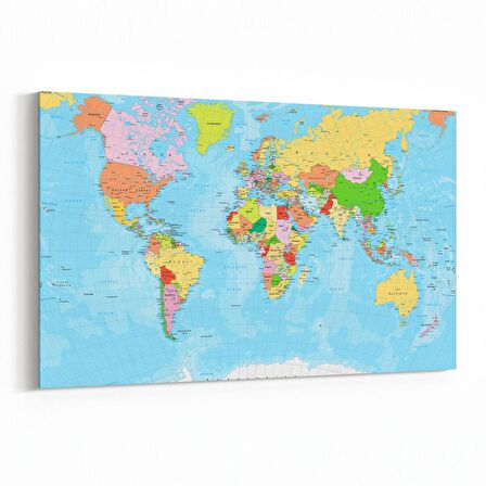 Olla 16210Y Harita Görseli Yatay Kanvas Tablo (Ölçü: 70X50)