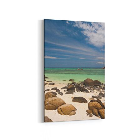 Olla 16611D Kumsal / Sahil Görseli Dikey Kanvas Tablo (Ölçü: 80X120)