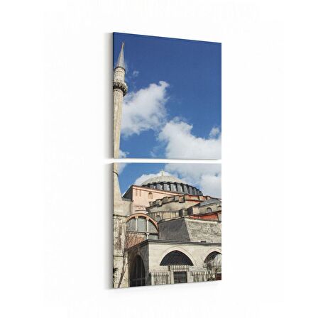 Olla 18146KD Yapı Görseli Kare 2'li Dikey Kanvas Tablo (Ölçü: 30X65)