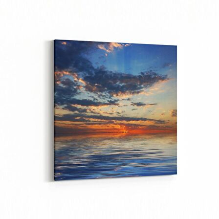 Olla 15951K Günbatımı Görseli Kare Kanvas Tablo (Ölçü: 25X25)