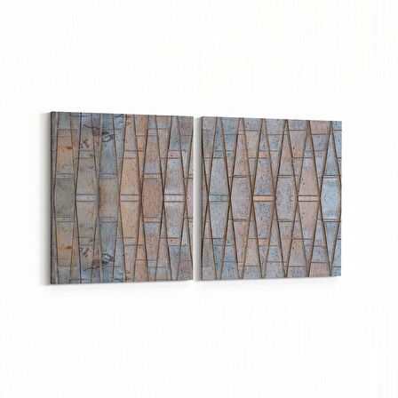 Olla 10360K2Y Abstract Görsel Kare 2'li Yatay Kanvas Tablo (Ölçü: 145X70)