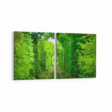 Olla 13454K2Y Doğa / Manzara Görseli Kare 2'li Yatay Kanvas Tablo (Ölçü: 125X60)
